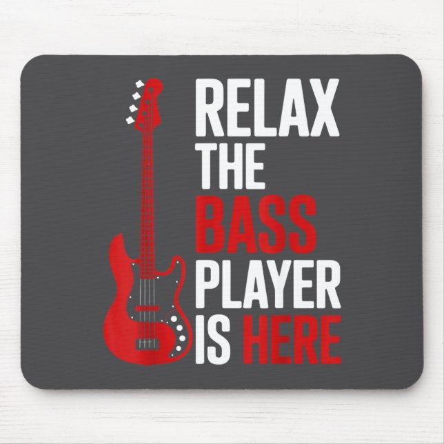 Relax The B Player Is Here Retro Guitar Musician F Mouse Pad (Front)