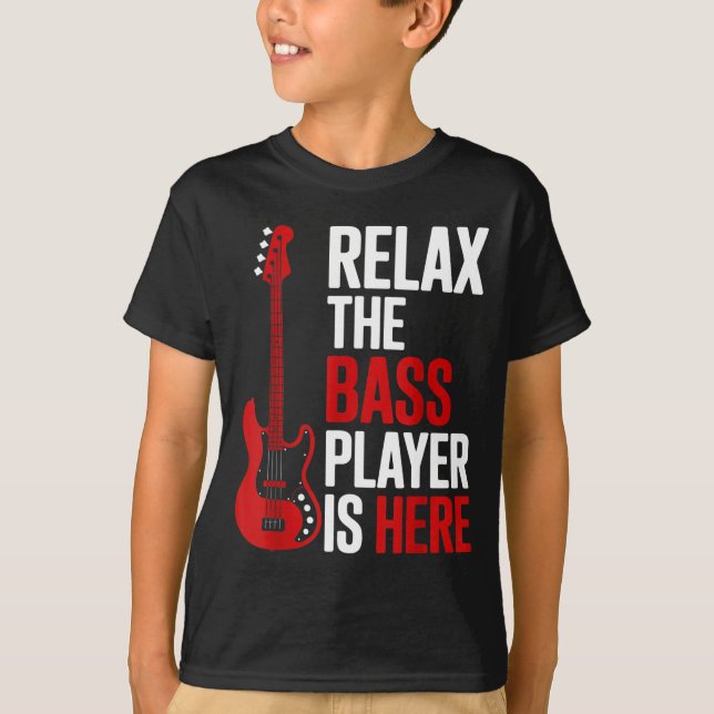 Relax The B Player Is Here Retro Guitar Musician F T-Shirt (Front)