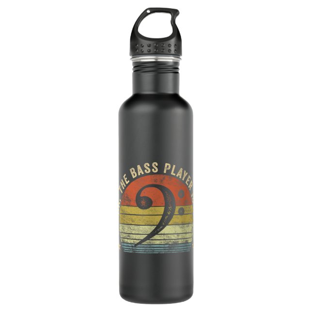 Relax The Bass Player Is Here Bassist Gifts Music  Stainless Steel Water Bottle (Front)