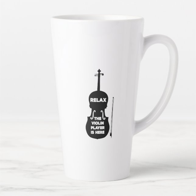 Relax The Violin Player is Here Latte Mug (Right)
