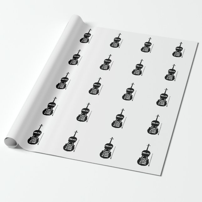 Relax The Violin Player is Here Wrapping Paper (Unrolled)