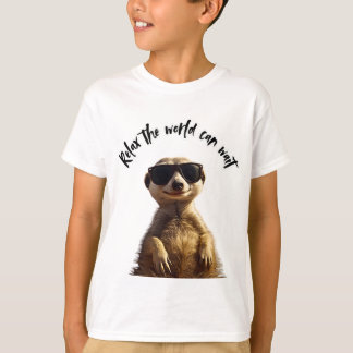 Relax – The World Can Wait | Cool Meerkat with Sun T-Shirt