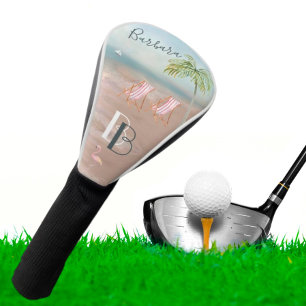 Relax Think Beach Then Swing Monogram First Name * Golf Head Cover