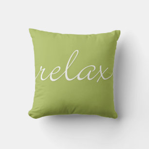 Relax Throw Pillow Apple Green White