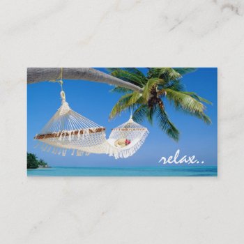 Relax Travel Business Card by kristinegrace at Zazzle