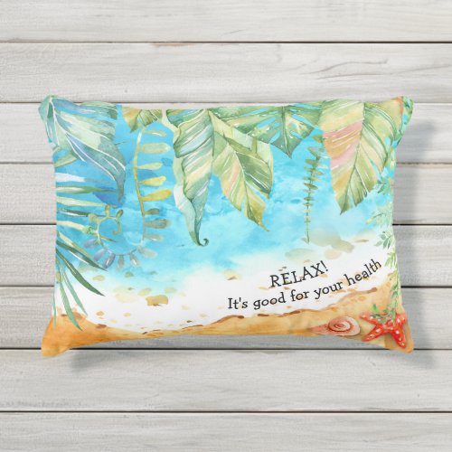 Relax Tropical Beach Outdoor Decor Outdoor Pillow