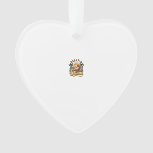 Relax & Unwind Beach Cat Vintage Engraving Design_ Ornament