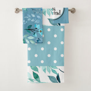 Relax & Unwind Teal Designer Patterned Bath Towel Set