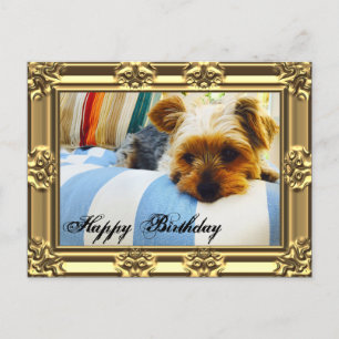 Relax with Yorkie Birthday Postcard