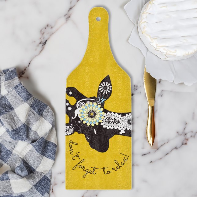 Relax - Yellow Funky Funny Giraffe Cutting Board (Creator Uploaded)