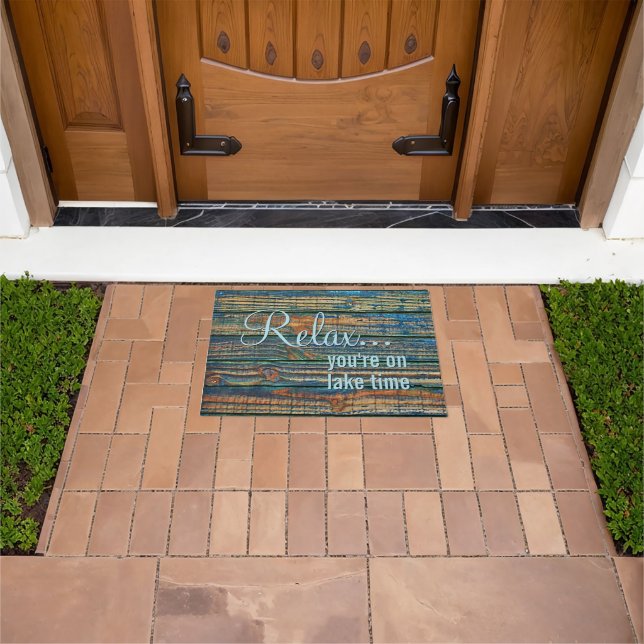 Relax You Are On Lake Time Quote Doormat (Outdoor)