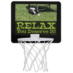 Relax You Got This Cat Motivational Slogan Mini Basketball Hoop