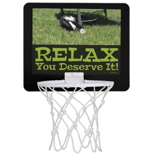 Relax You Got This Cat Motivational Slogan Mini Basketball Hoop