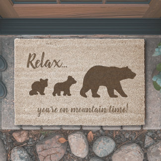 Relax, You’re on Mountain Time Bear Fiber Doormat