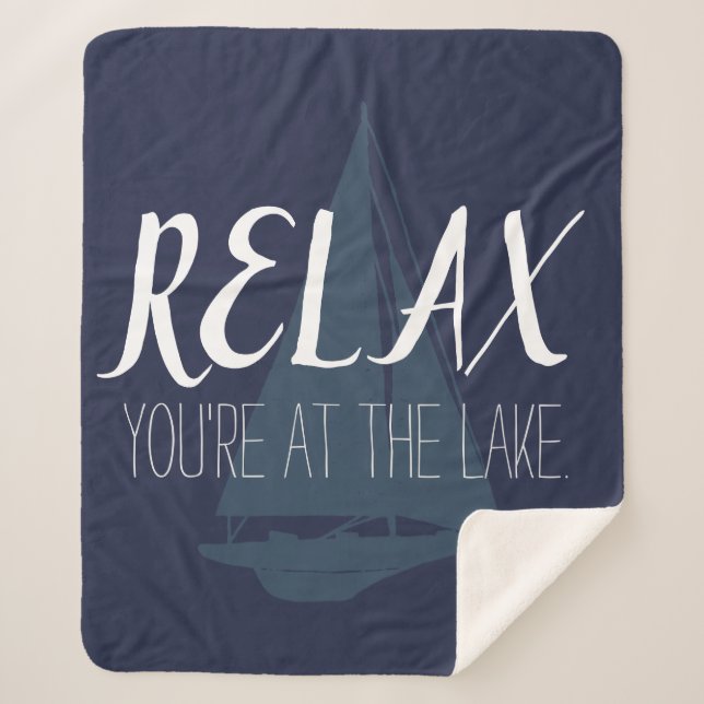 Relax You're At the Lake Sherpa Blanket (Front)