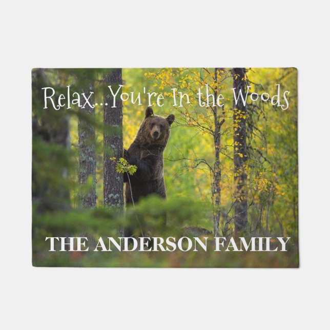 Relax..You're In The Woods Personalized Door Mat (Front)