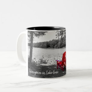 Relax you're on lake time Two-Tone coffee mug