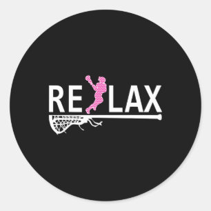 Relax Youth Lacrosse Shirts Lacrosse Funny Classic Round Sticker