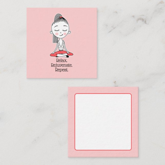 Relax Zen Peace Yoga Note Card (Front/Back)