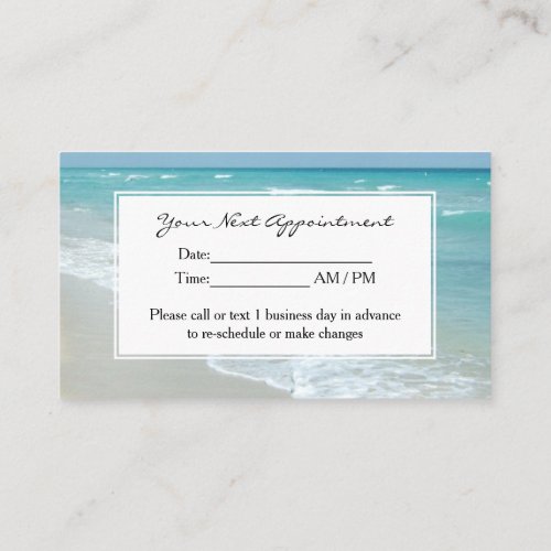 Relaxation Beach Elegant Spa Massage Appointment Business Card