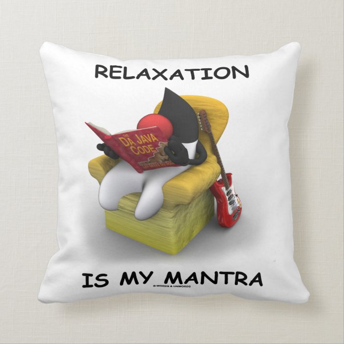 Relaxation Is My Mantra (Open Source Java Duke) Throw Pillows