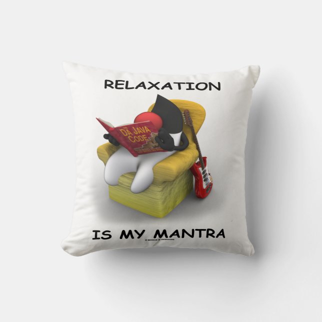 Relaxation Is My Mantra (Open Source Java Duke) Throw Pillow (Front)
