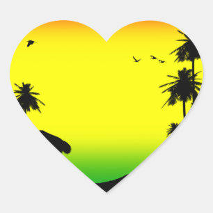 relaxation rasta heart sticker
