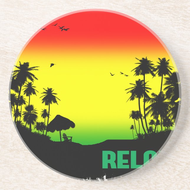 relaxation rasta sandstone coaster (Front)