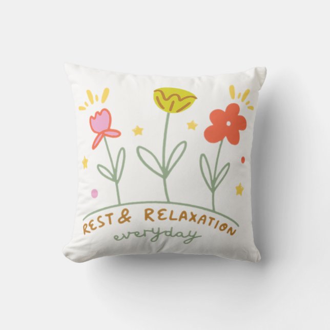 Relaxation Throw Pillow (Front)