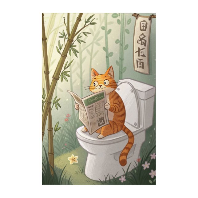 Relaxed Cat on the Throne Acrylic Print (Front)