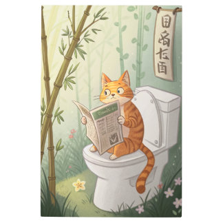Relaxed Cat on the Throne Metal Print