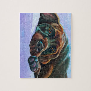 Relaxed Chocolate Lab Dog Jigsaw Puzzle
