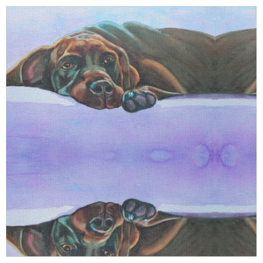 Relaxed Chocolate Lab Stripes Version 1 Fabric