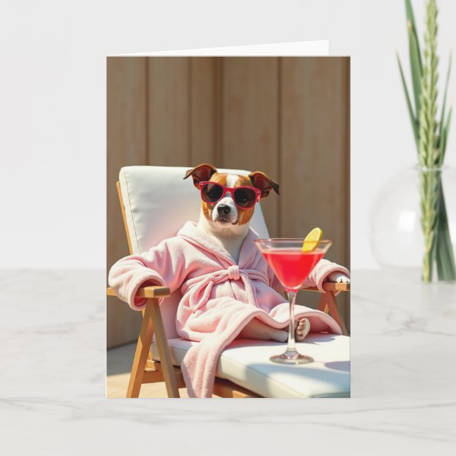 Relaxed Dog Birthday Card (Front)