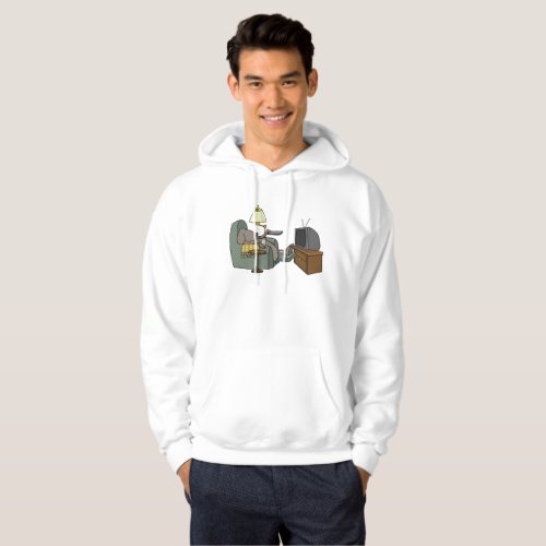 Relaxed Dog Watching TV Hoodie