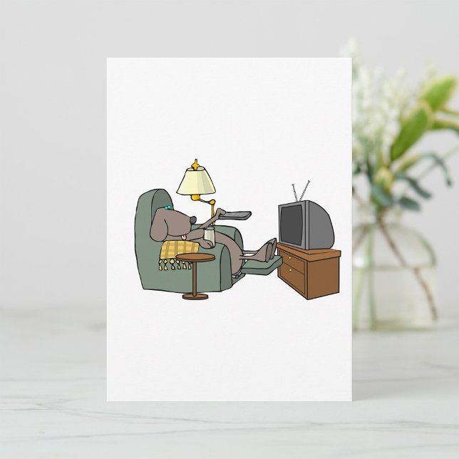 Relaxed Dog Watching TV Invitation (Creator Uploaded)