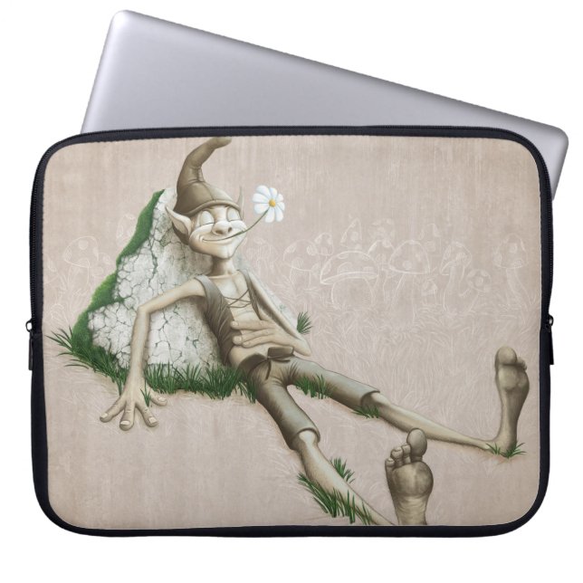 Relaxed elf laptop sleeve (Front)
