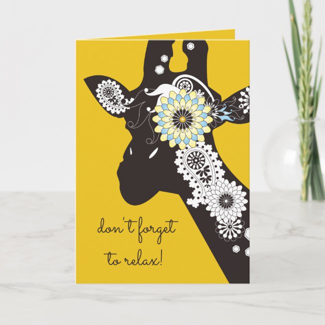 Relaxed Funky Cool Giraffe Animal Funny Yellow