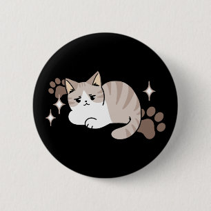 Relaxed & Lazy Vibes for Cat Lovers Design Button