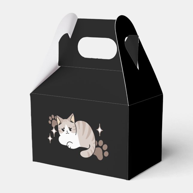 Relaxed & Lazy Vibes for Cat Lovers Design Favor Boxes (Front Side)