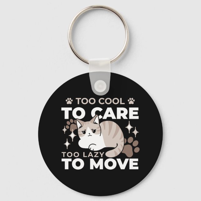 Relaxed & Lazy Vibes for Cat Lovers Design Keychain (Front)