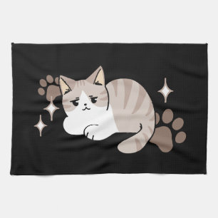 Relaxed & Lazy Vibes for Cat Lovers Design Kitchen Towel