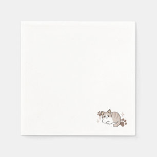 Relaxed & Lazy Vibes for Cat Lovers Design Napkins