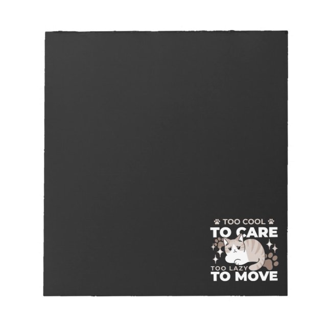 Relaxed & Lazy Vibes for Cat Lovers Design Notepad (Front)