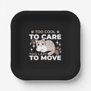 Relaxed & Lazy Vibes for Cat Lovers Design Paper Plates