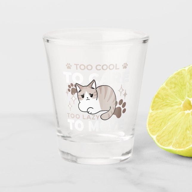 Relaxed & Lazy Vibes for Cat Lovers Design Shot Glass (Front)