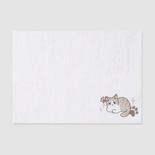 Relaxed & Lazy Vibes for Cat Lovers Design Tissue Paper (Front)