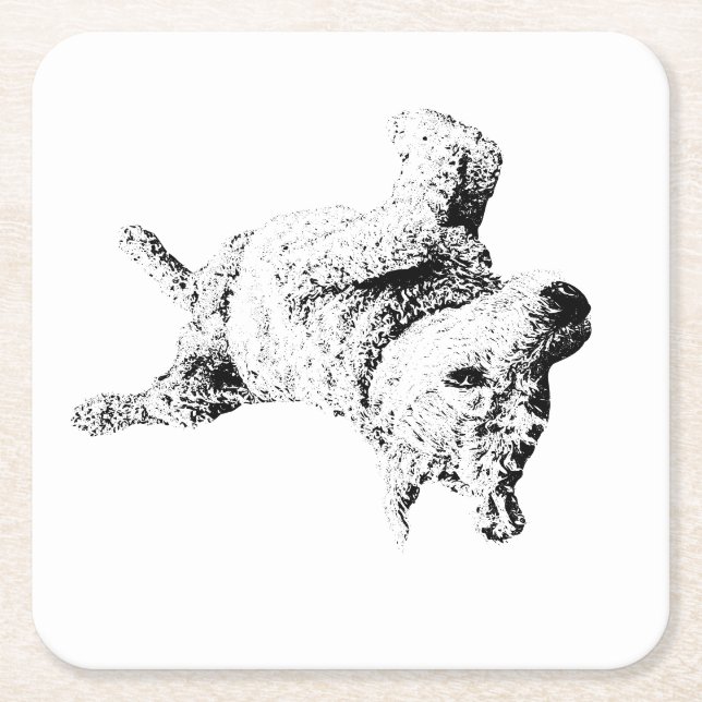 Relaxed Lines of Humor Square Paper Coaster (Front)