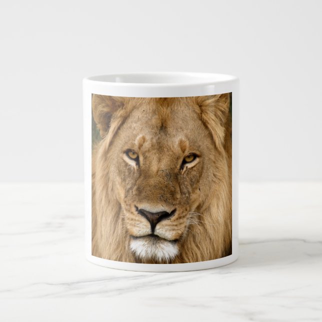 Relaxed Lion King Gaze Giant Coffee Mug (Front)