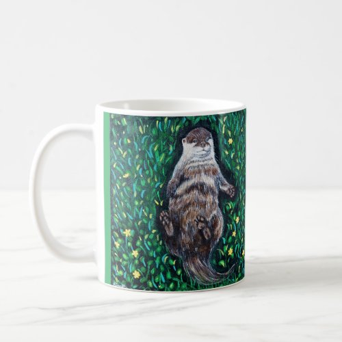 Relaxed River Otter Painting Coffee Mug